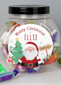 Personalised Memento Company Clear Santa Sweet Jar