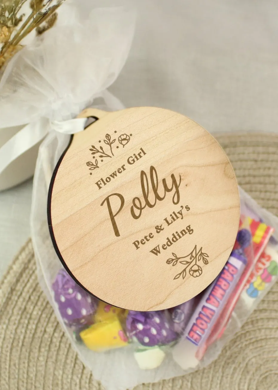 Personalised Memento Company Wedding Party Light Wooden Tag