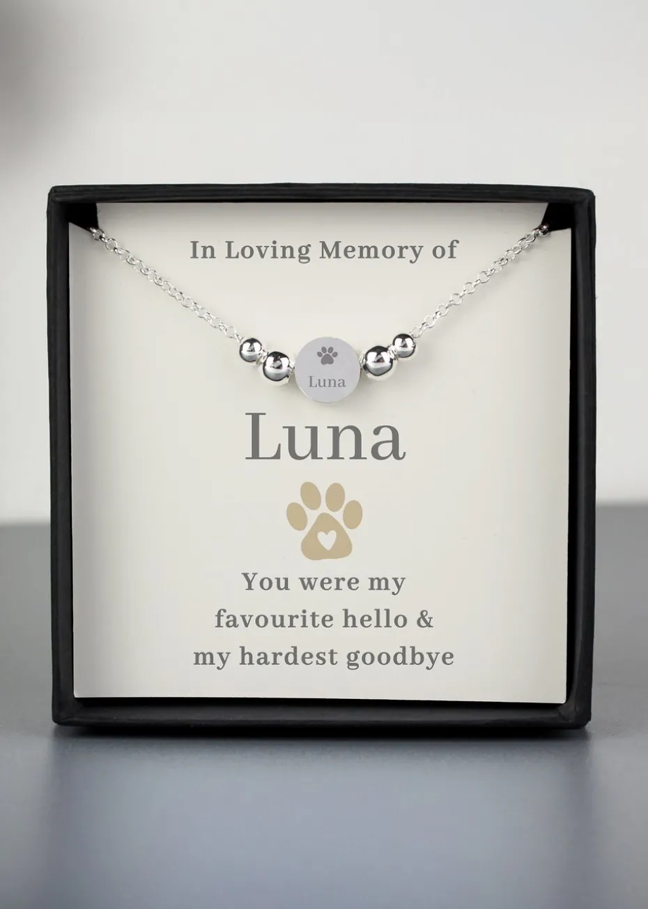 Personalised Memento Company Silver Pet Memorial Bracelet and Sentiment Card