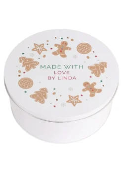 Personalised Memento Company White Christmas Cookies Cake Tin