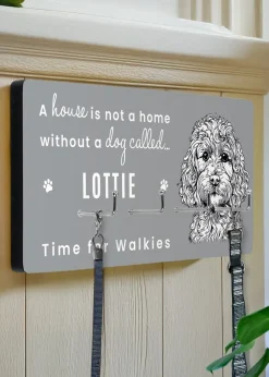 Personalised Memento Company Cockapoo Grey Lead Hooks