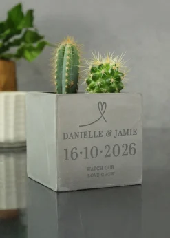 Personalised Memento Company Special Date Concrete Plant Pot