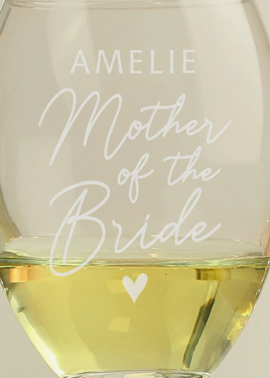 Personalised Memento Company Mother of the Bride Wine Glass