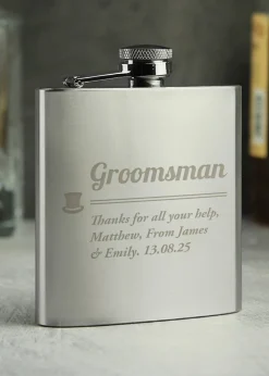 Personalised Memento Company Groomsman Hip flask