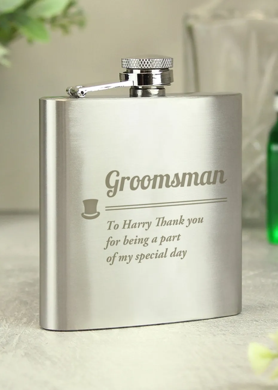 Personalised Memento Company Groomsman Hip flask