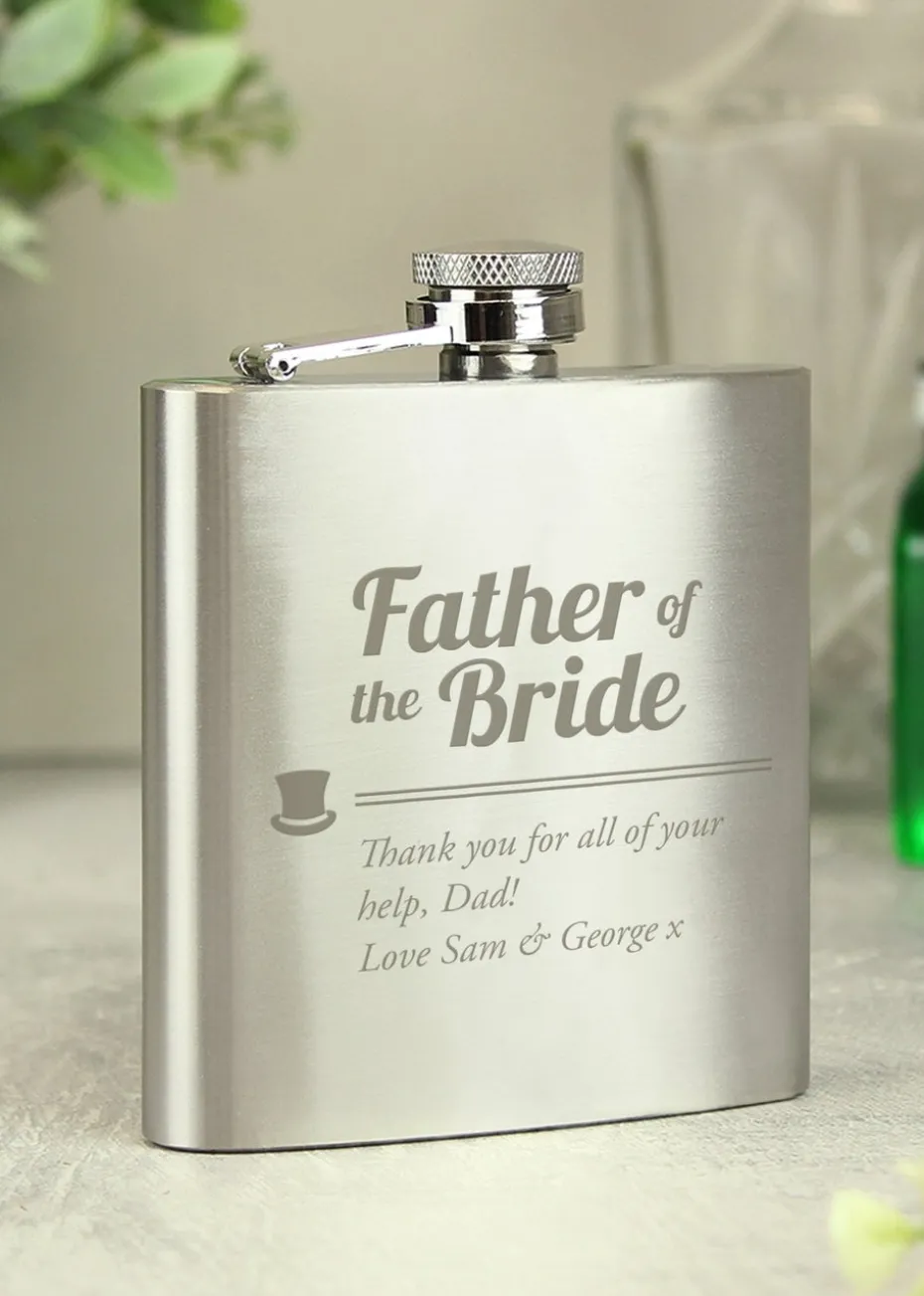 Personalised Memento Company Father of the Bride Hip Flask