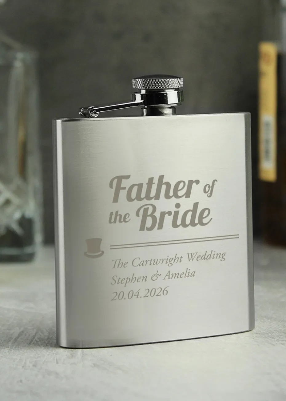 Personalised Memento Company Father of the Bride Hip Flask