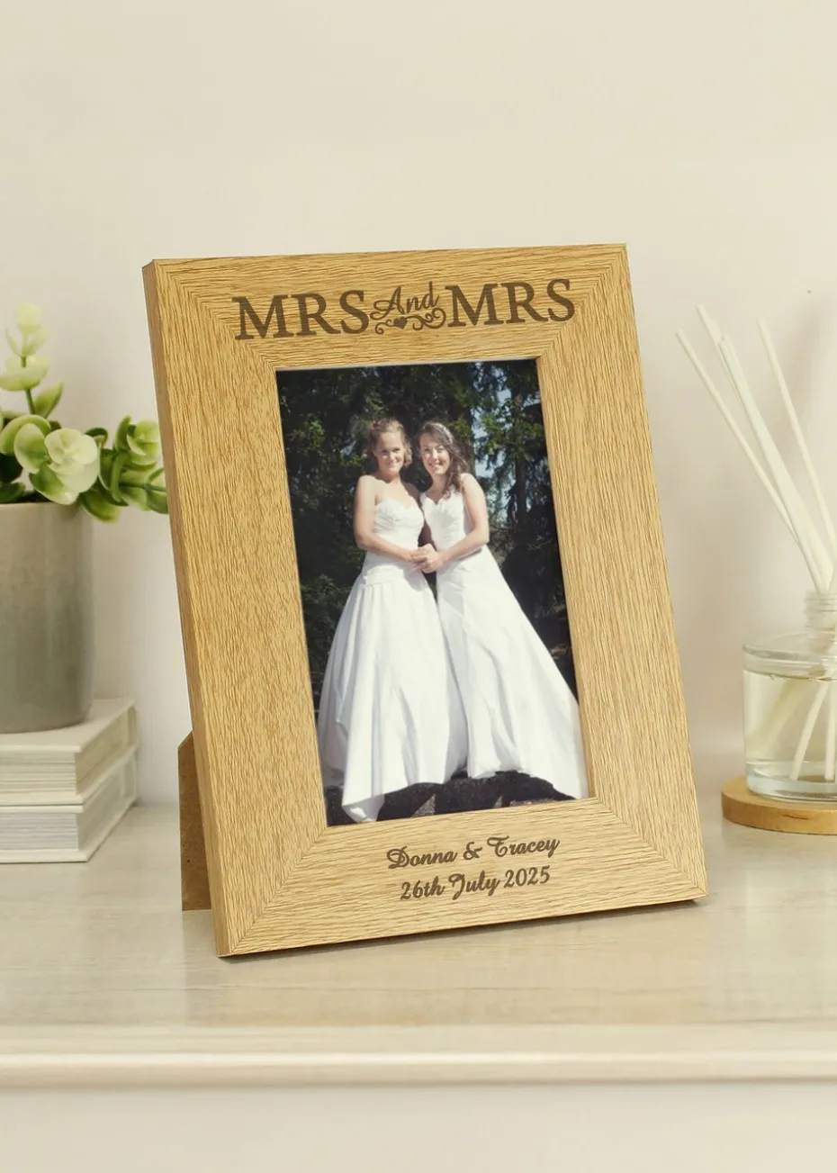 Personalised Memento Company Finish Mrs & Mrs Photo Frame (4x6)
