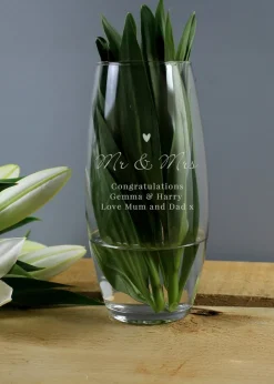 Personalised Memento Company Love Heart Clear Bullet Vase