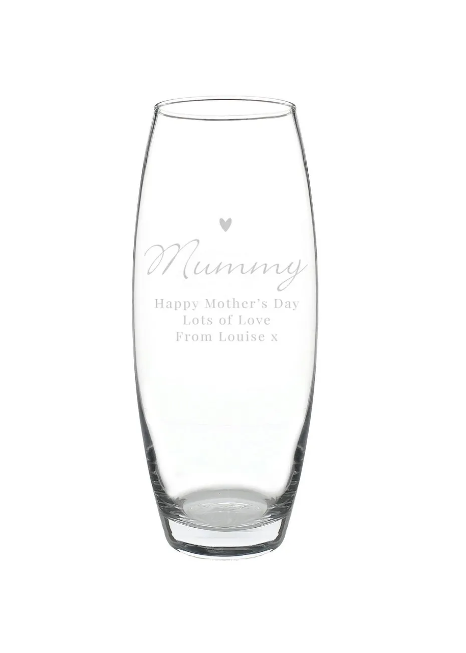 Personalised Memento Company Love Heart Clear Bullet Vase
