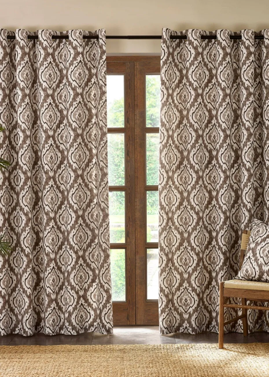 Pineapple Elephant Suri Geo Lined Eyelet Curtains