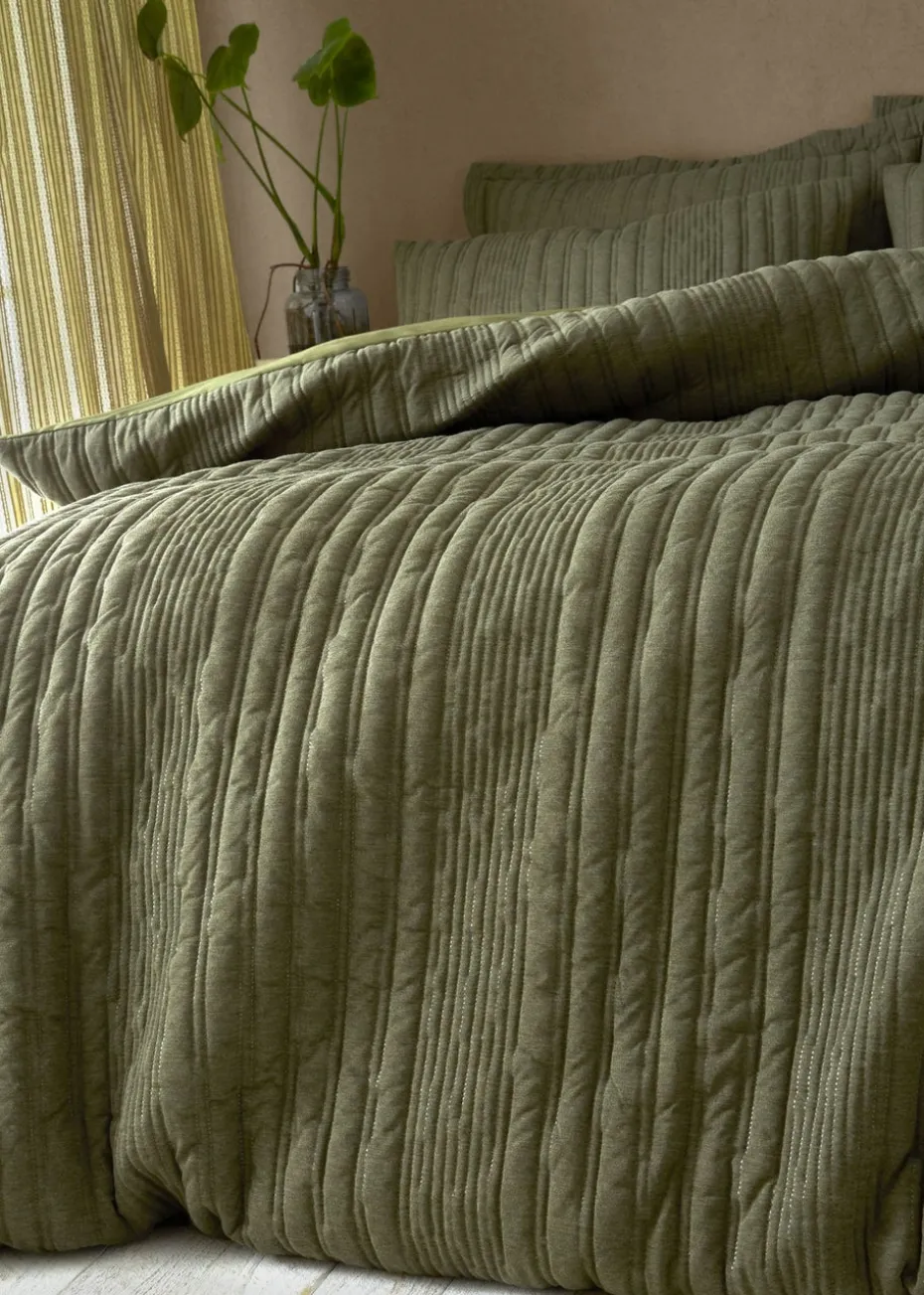 Pineapple Elephant Tamba Jersey Stripe Quilted Duvet Cover Set