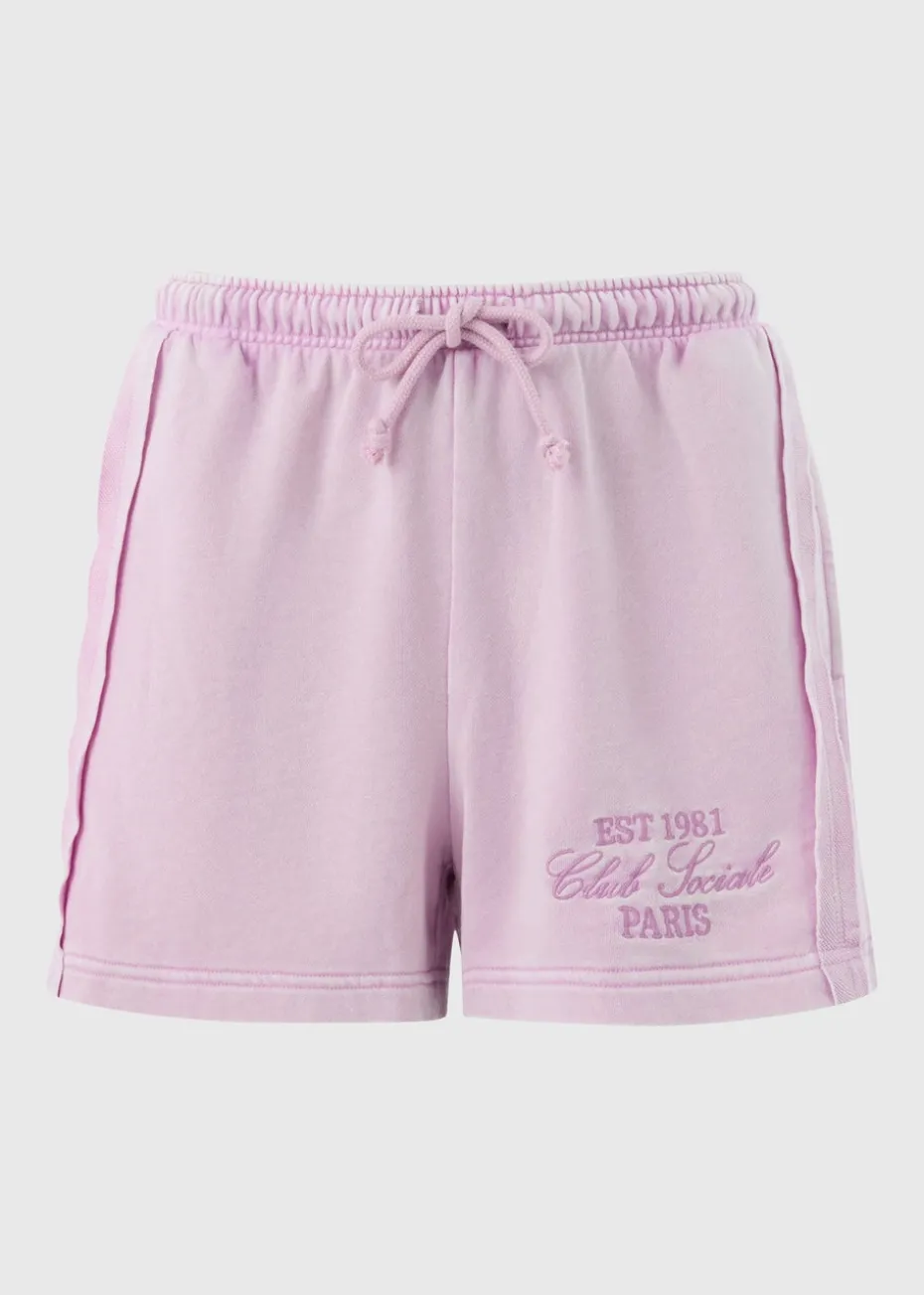 Pink Acid Wash Co Ord Shorts