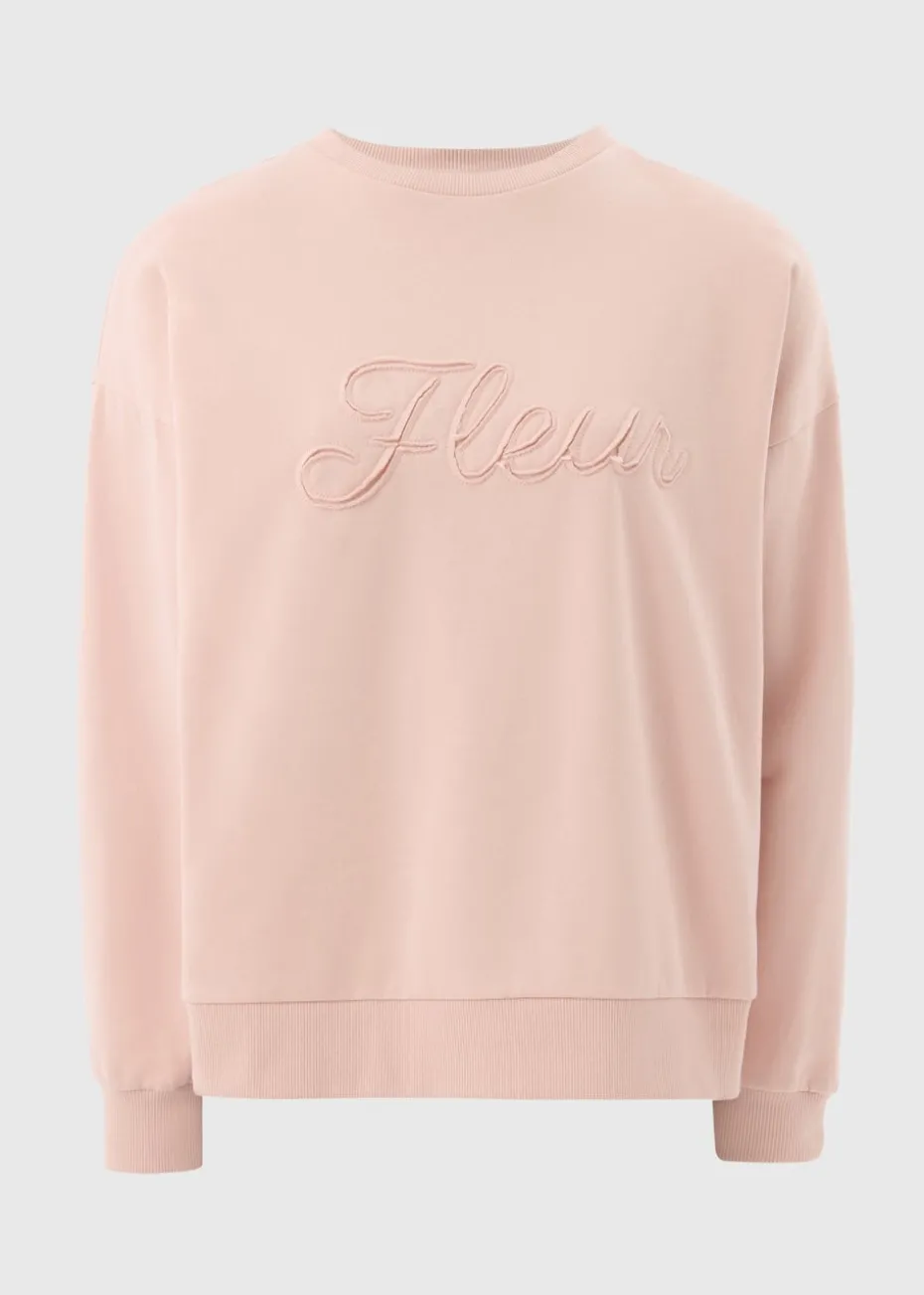 Pink Applique Fleur Sweatshirt