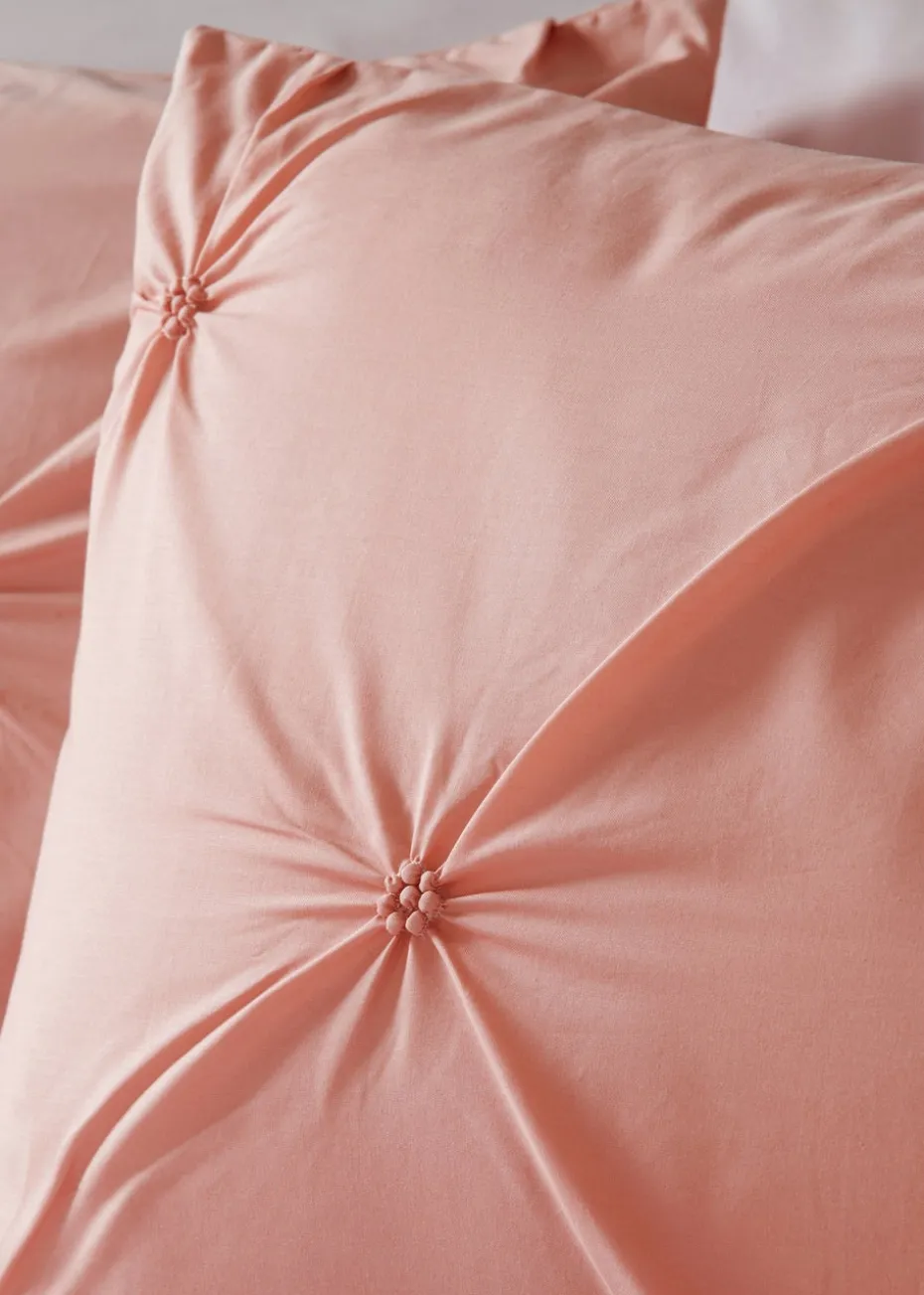 Pink Pinch Pleat Duvet Set