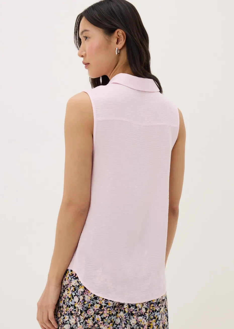 Pink Sleeveless Shirt