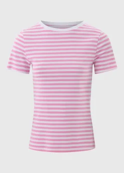 Pink Stripe Fitted T-Shirt