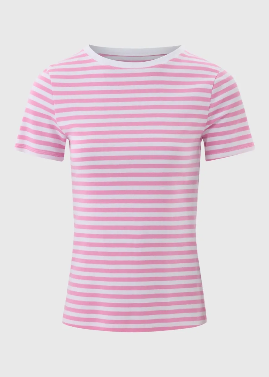 Pink Stripe Fitted T-Shirt
