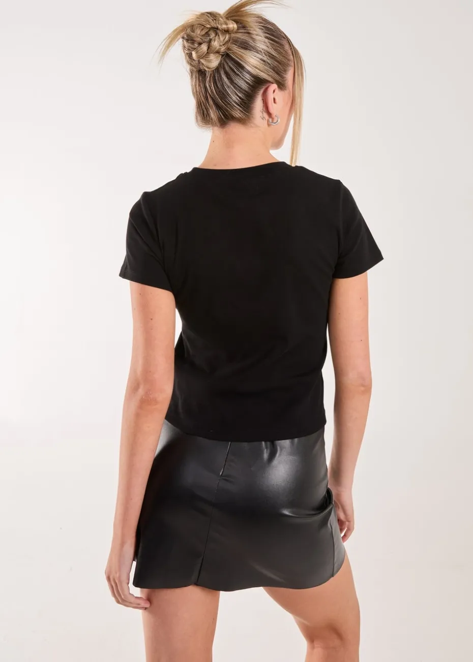 Pink Vanilla Black Diamante Iconic Tee