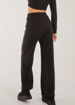 Pink Vanilla Black Soft Brushed Rib Flares