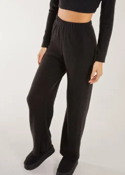 Pink Vanilla Black Soft Brushed Rib Flares