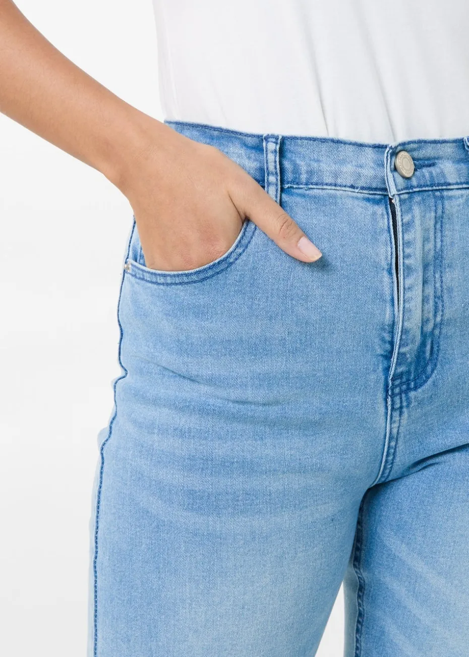 Pink Vanilla Denim Washed Relaxed Fit High Waist Jeans