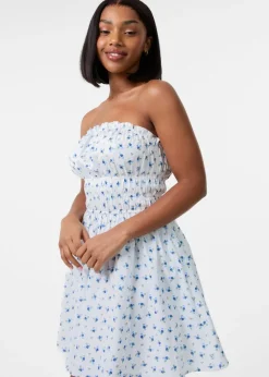 Pink Vanilla Ivory Ditsy Bandeau Mini Dress