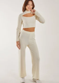 Pink Vanilla Ivory Soft Brushed Letterbox Long Sleeve Top