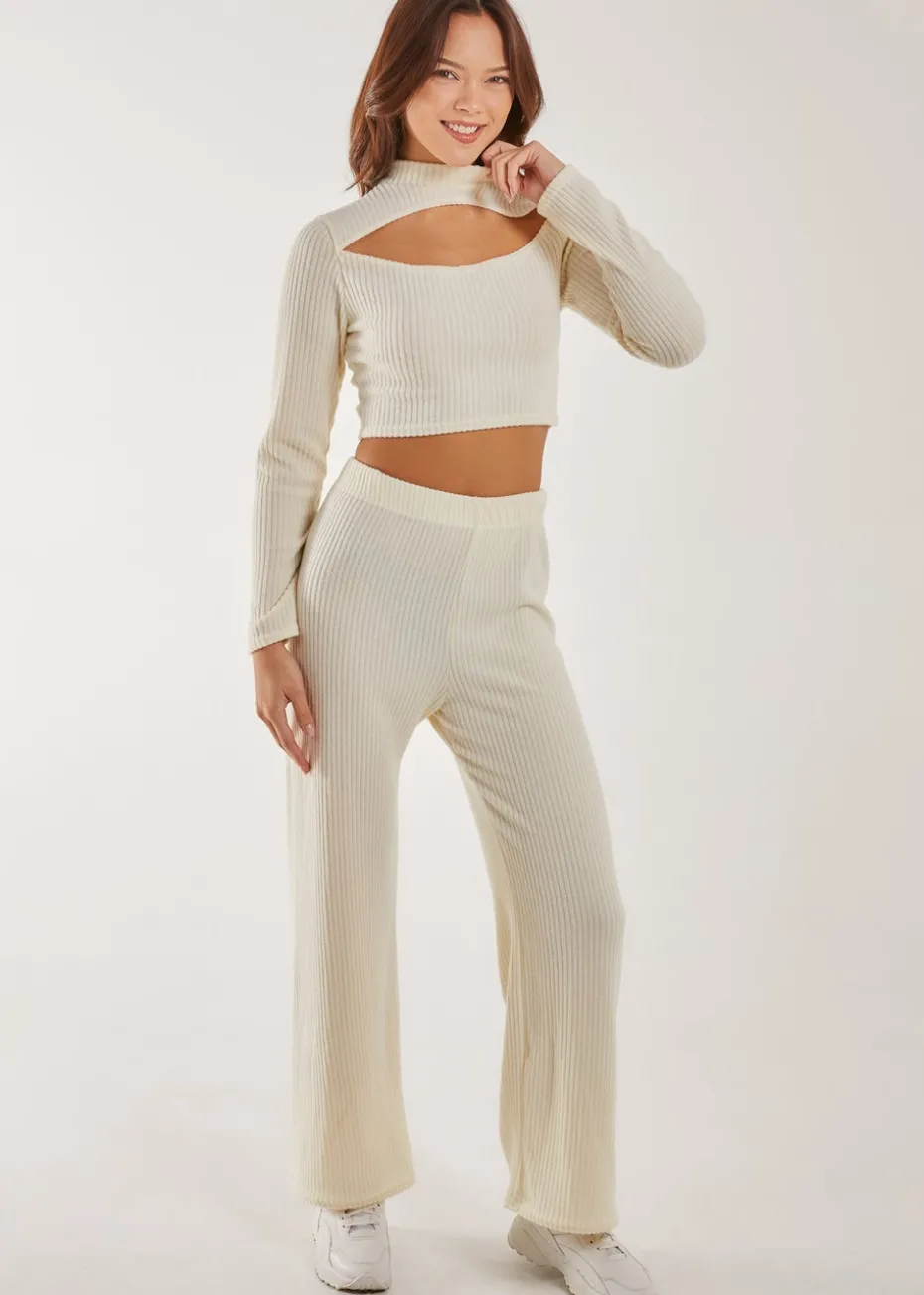Pink Vanilla Ivory Soft Brushed Letterbox Long Sleeve Top