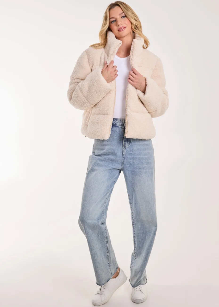 Pink Vanilla Ivory Teddy Padded Coat