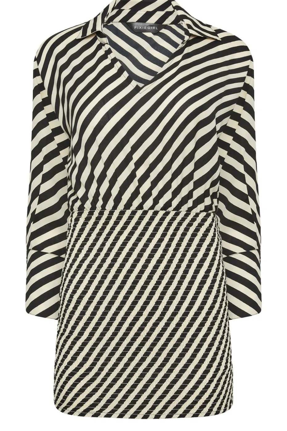 Pixiegirl Beige Brown Stripe Mini Dress