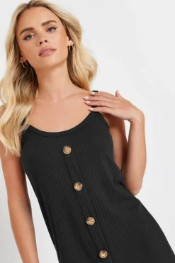 Pixiegirl Petite Black Button Front Sleeveless Dress