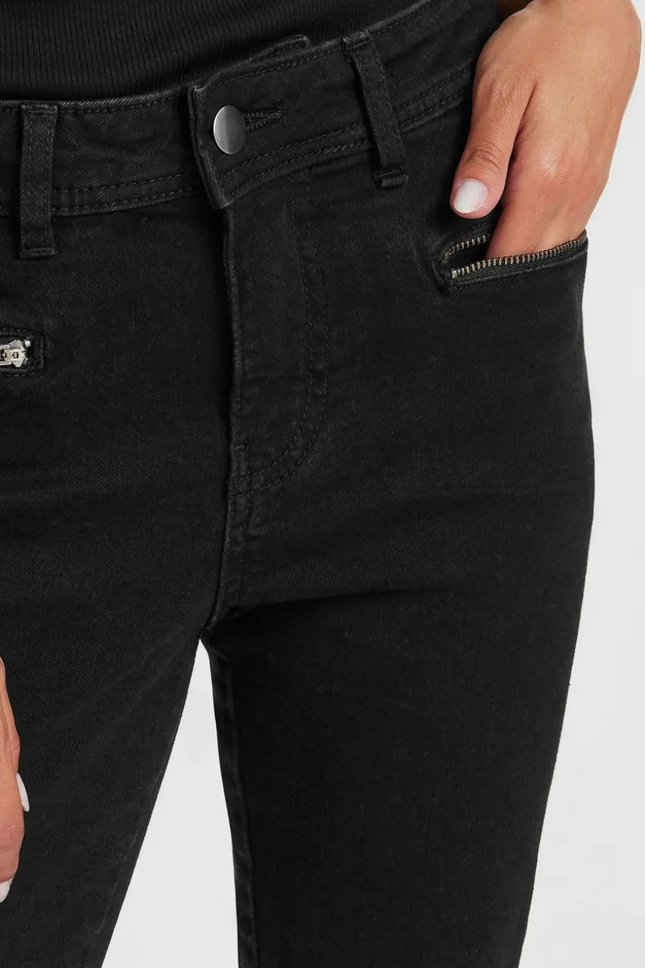 Pixiegirl Petite Black Stretch Zip Pocket Skinny Jeans