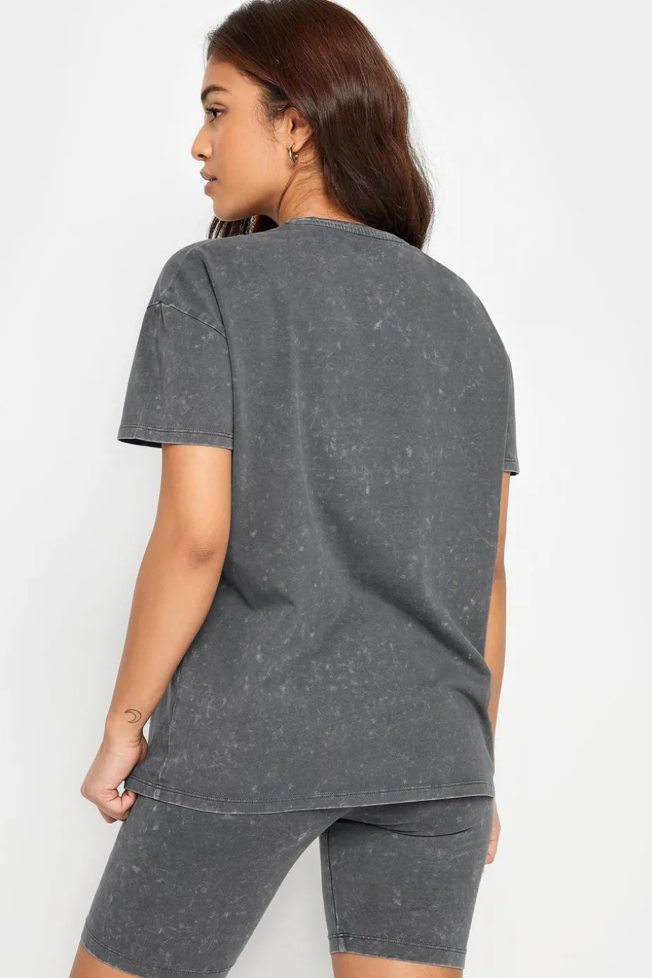 Pixiegirl Petite Grey Acid Wash T-Shirt