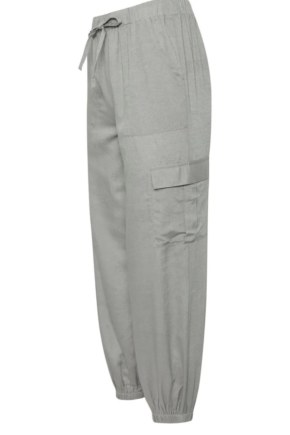 Pixiegirl Petite Grey Linen Cargo Cuffed Joggers