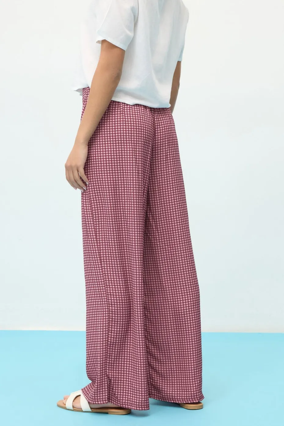 Pixiegirl Petite Pink Gingham Wide Leg Trousers