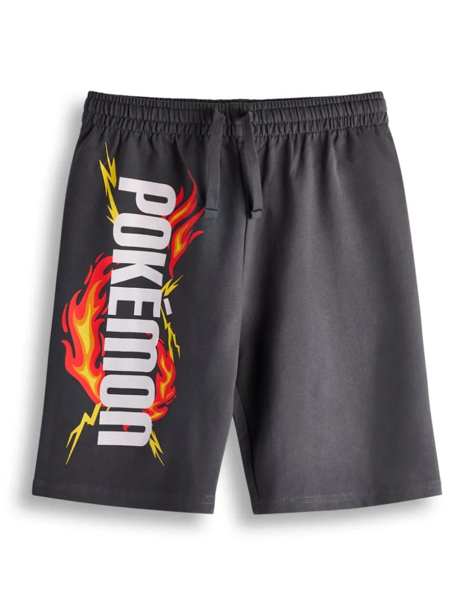 Pokemon Kids Black T-Shirt & Shorts Set (4-14 Years)