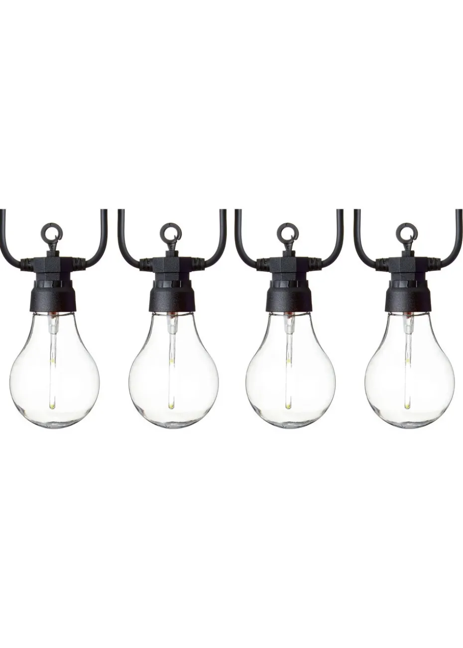 Premier Decorations 10 Cool White LED Connectable Round Bulb Festoon String Lights