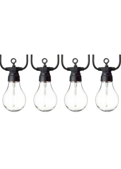 Premier Decorations 10 Cool White LED Connectable Round Bulb Festoon String Lights