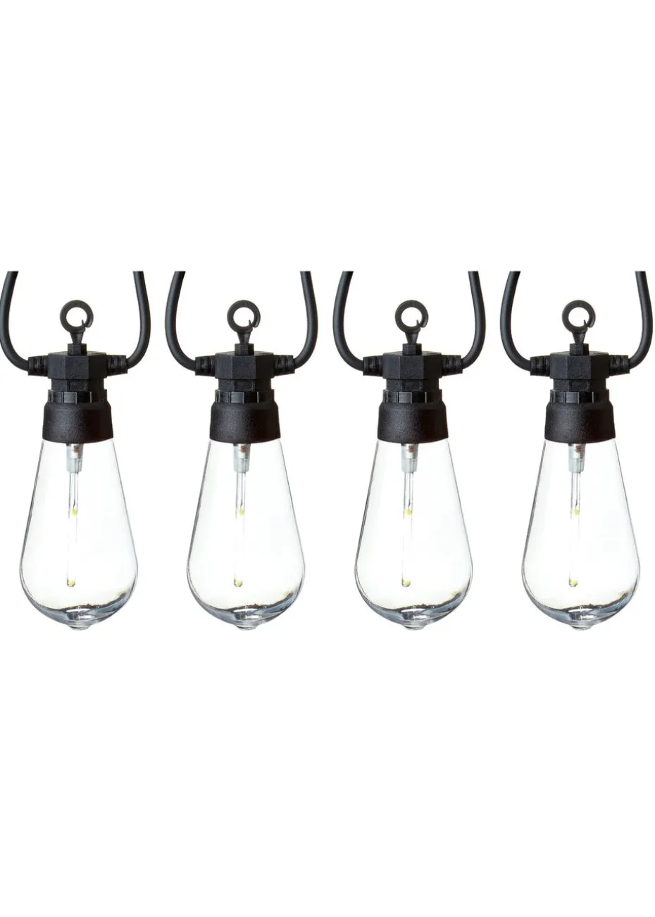 Premier Decorations 10 Cool White LED Connectable Teardrop Bulb Festoon String Lights