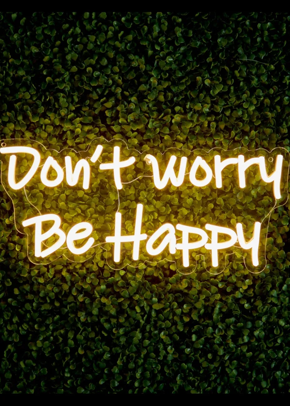 Premier Decorations LED Neon Don’t Worry Be Happy Wall Sign