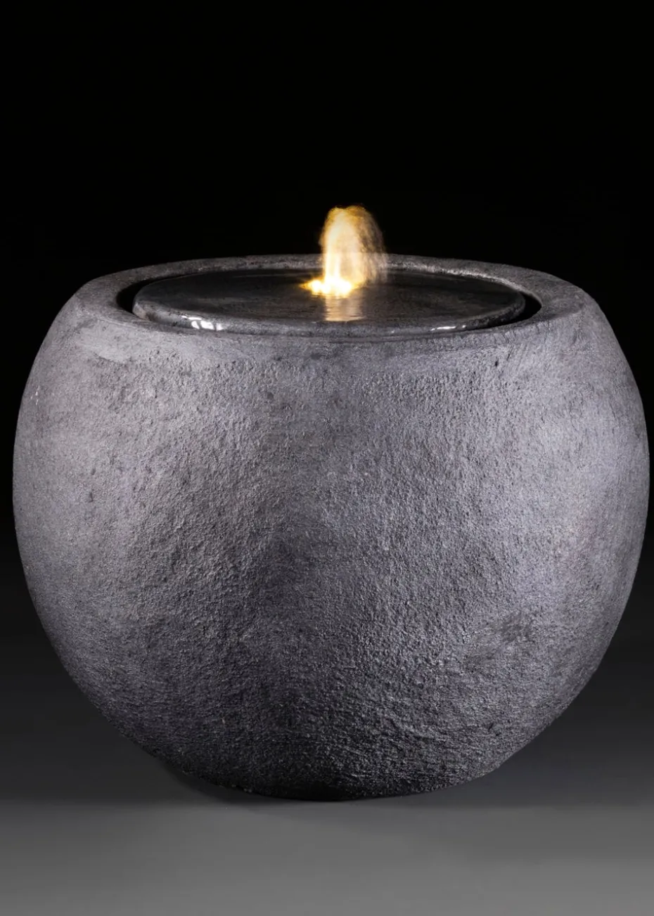 Premier Decorations Slate Orb Water Feature with Warm White LEDs