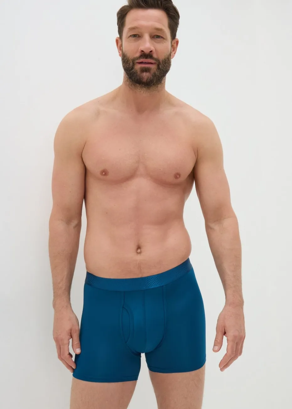 Premium Teal Microfibre Keyhole Boxers