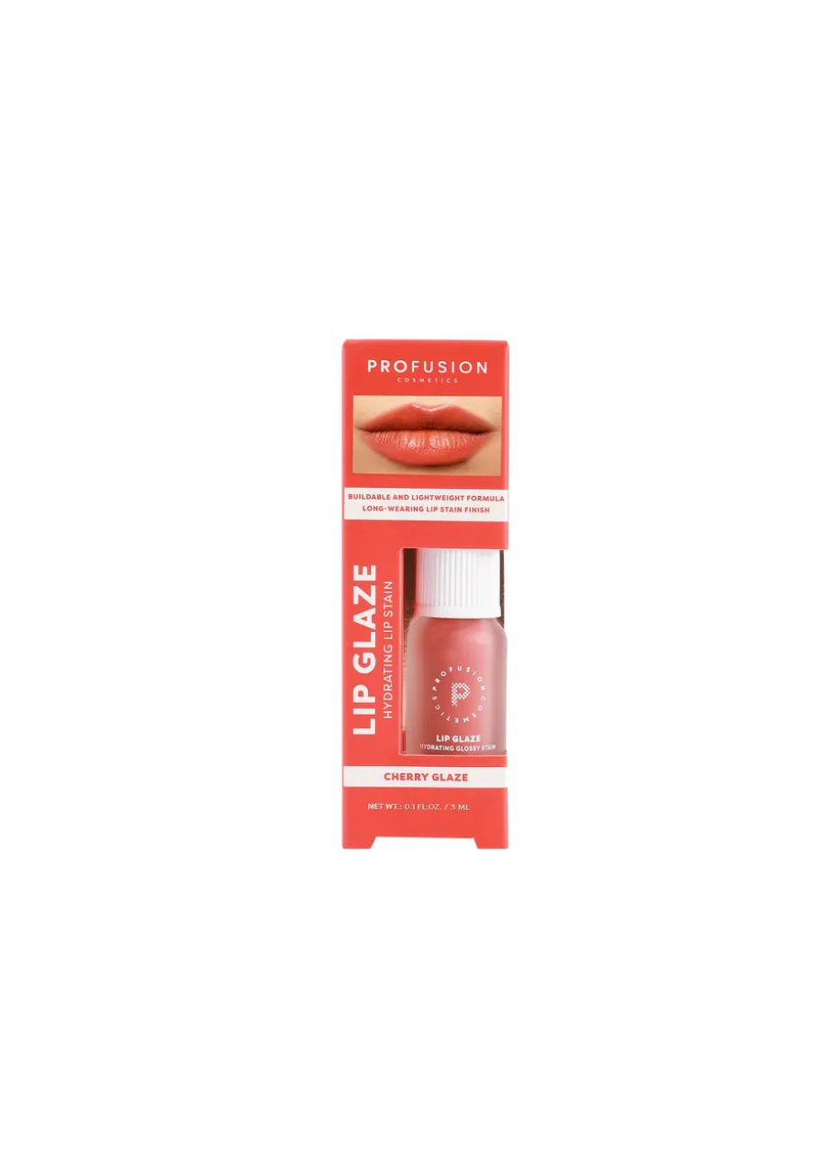 Profusion Cosmetics Lip Glaze Hydrating Glossy Lip Stain Cherry