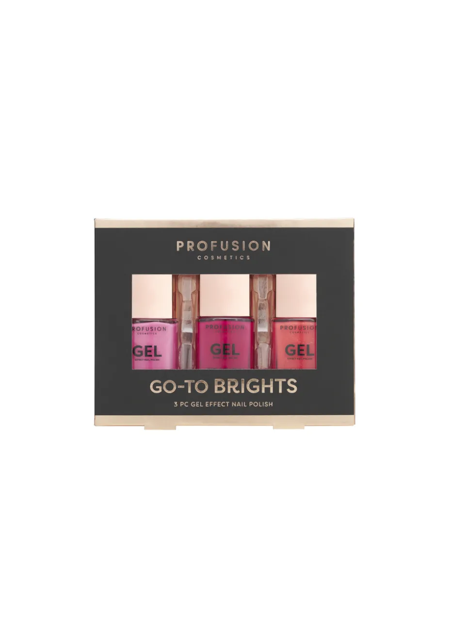 Profusion Cosmetics 3pc Gel Effect Nail Polish Go-to Brights