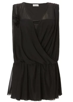 Quiz Black Curve Peplum Top