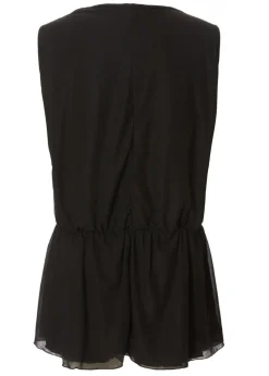 Quiz Black Curve Peplum Top
