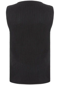Quiz Black V Neck Textured Waistcoat