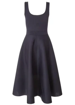 Quiz Navy Square Neckline Skater Dress
