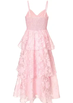 Quiz Pink Chiffon Floral Midaxi Dress